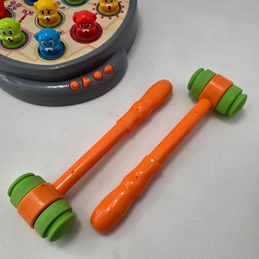 Whack A Mole Mouse Game Kids Multicolor Electronic Arcade Toy 2 Hammers Light Up